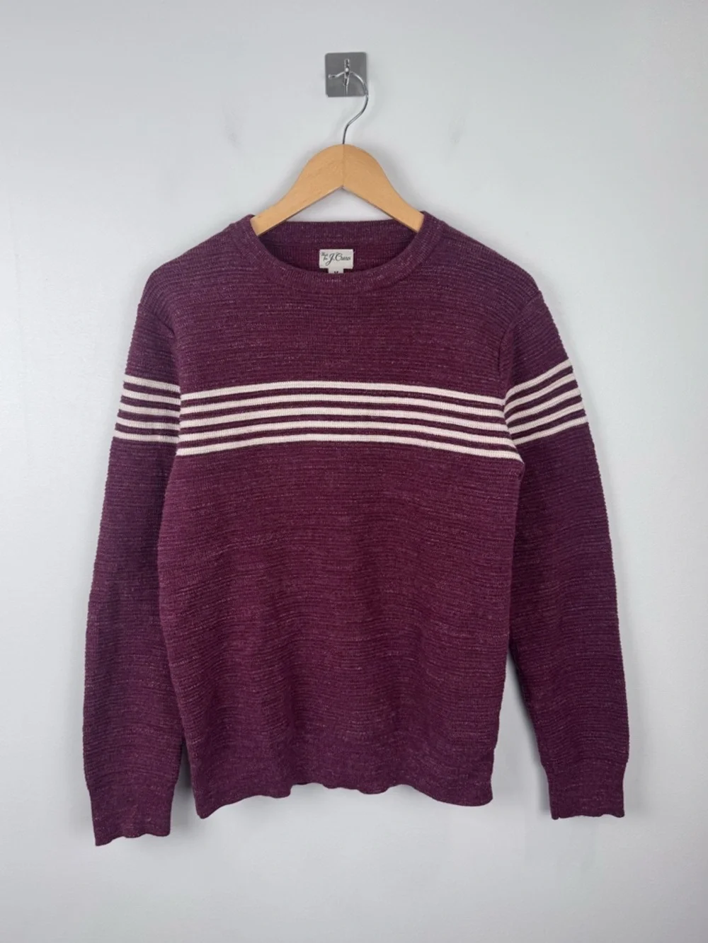 J.Crew Men Rugged Cotton Waffle Knit Crewneck Sweater Size Medium‎
